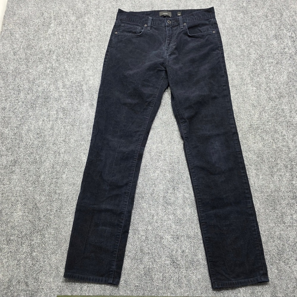 Vince Dylan Slim Fit Corduroy Pants Mens 30 Navy Blue Cotton Stretch RN106730‎